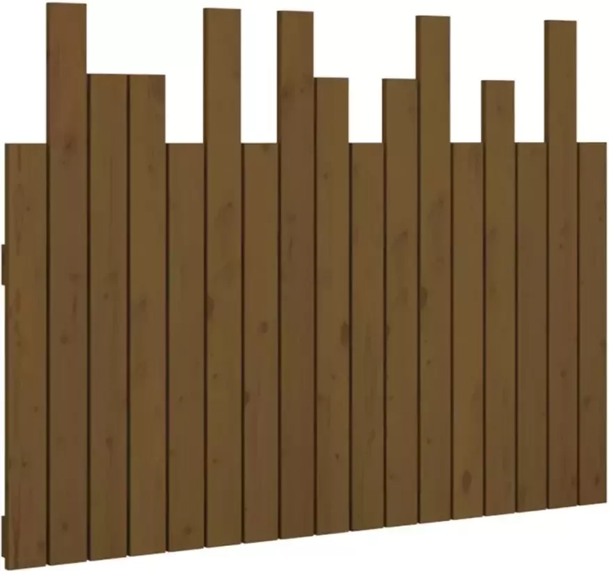 VIDAXL Hoofdbord wandmontage 108x3x80 cm grenenhout honingbruin - Foto 4