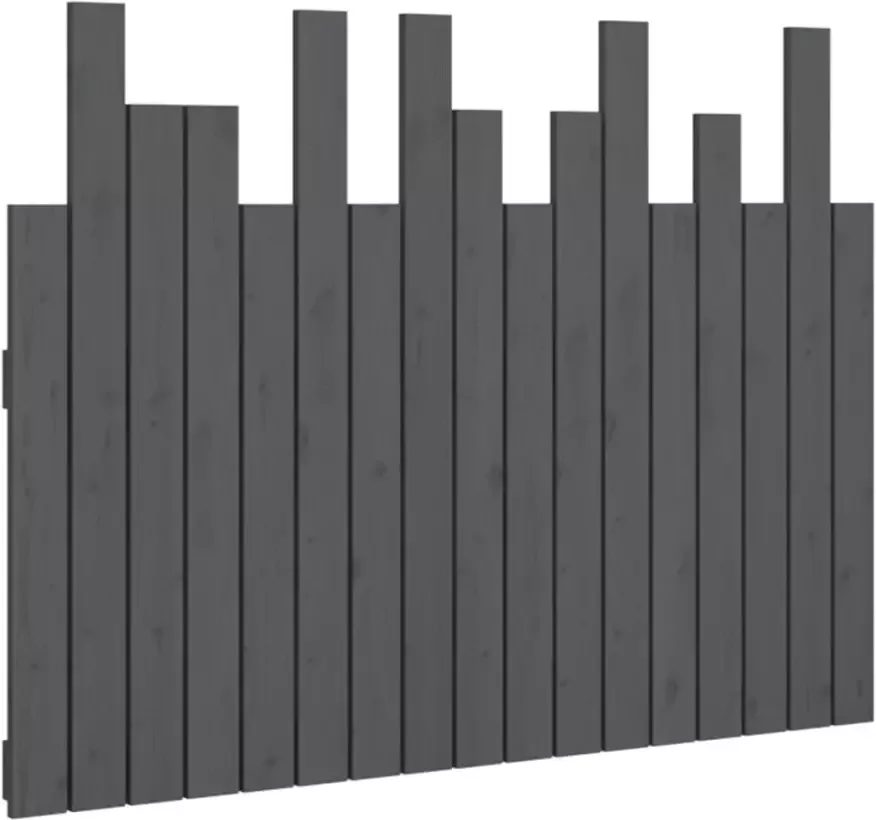VIDAXL Hoofdbord wandmontage 108x3x80 cm massief grenenhout grijs - Foto 4