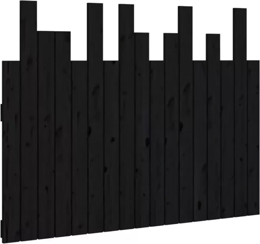 VIDAXL Hoofdbord wandmontage 108x3x80 cm massief grenenhout zwart - Foto 4