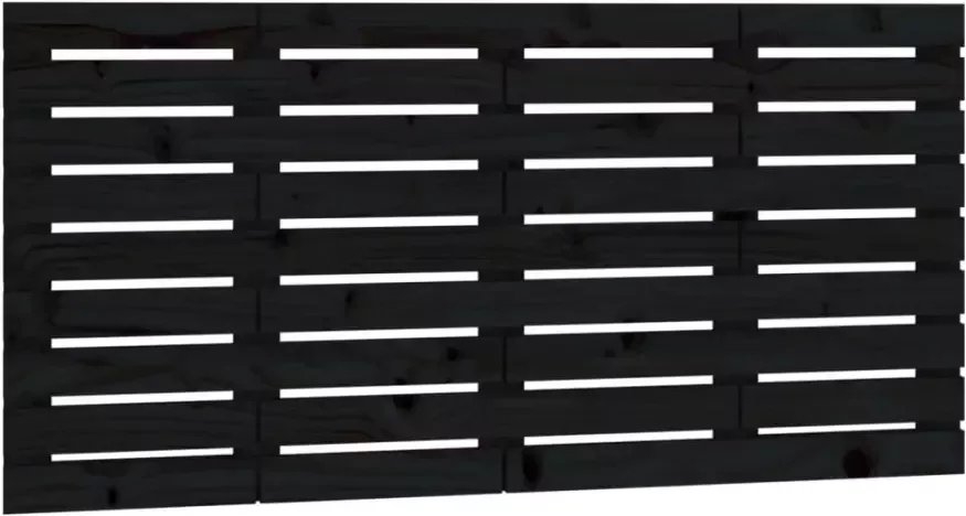 VIDAXL Hoofdbord wandmontage 126x3x63 cm massief grenenhout zwart - Foto 4