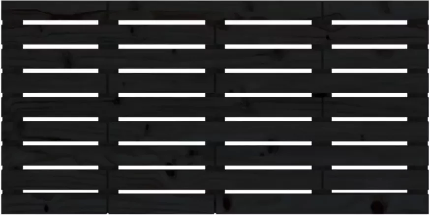 VIDAXL Hoofdbord wandmontage 126x3x63 cm massief grenenhout zwart - Foto 3