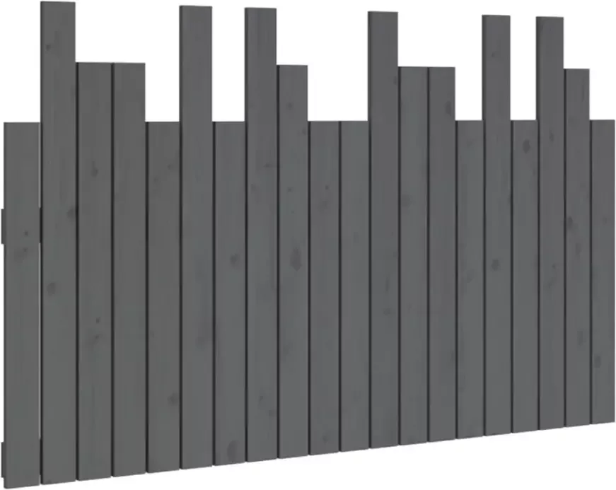 VIDAXL Hoofdbord wandmontage 127 5x3x80 cm massief grenenhout grijs - Foto 4