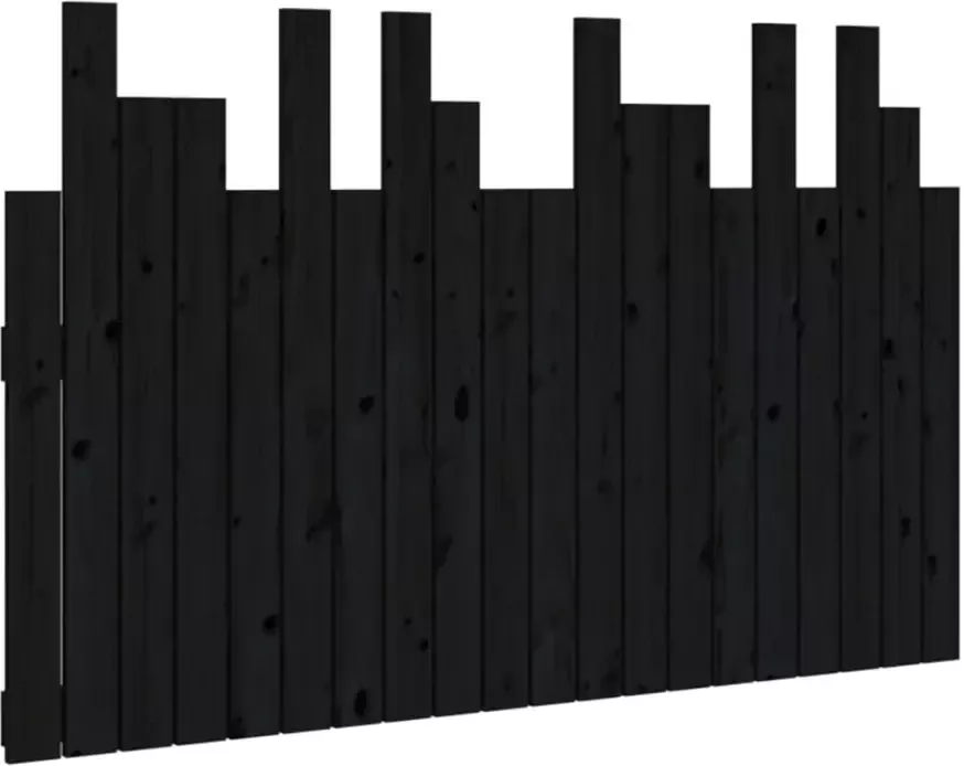 VIDAXL Hoofdbord wandmontage 127 5x3x80 cm massief grenenhout zwart - Foto 4