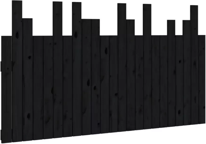 VIDAXL Hoofdbord wandmontage 146 5x3x80 cm massief grenenhout zwart - Foto 4