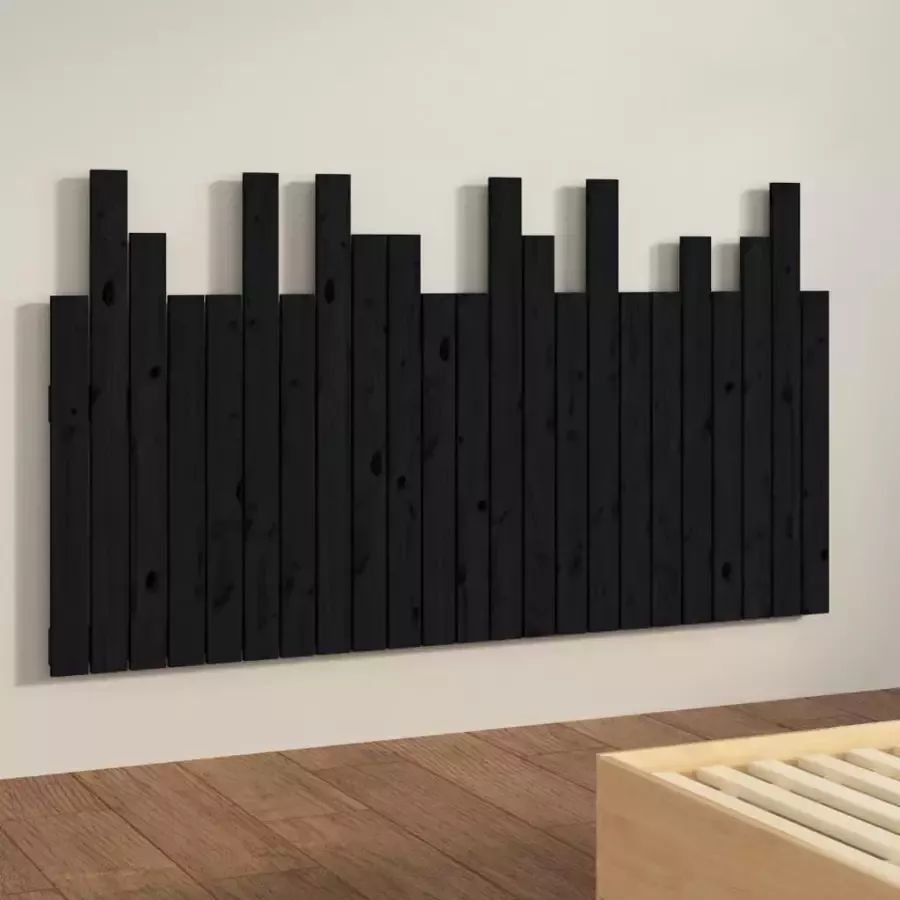 VIDAXL Hoofdbord wandmontage 146 5x3x80 cm massief grenenhout zwart - Foto 3