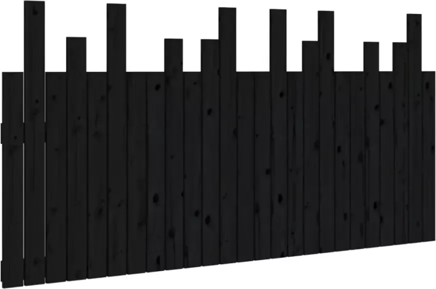 VIDAXL Hoofdbord wandmontage 159 5x3x80 cm massief grenenhout zwart - Foto 4