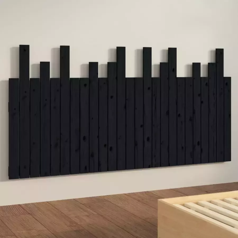 VIDAXL Hoofdbord wandmontage 159 5x3x80 cm massief grenenhout zwart - Foto 3