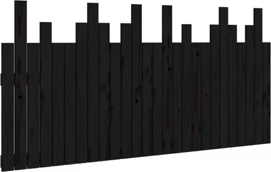 VIDAXL Hoofdbord wandmontage 166x3x80 cm massief grenenhout zwart - Foto 4