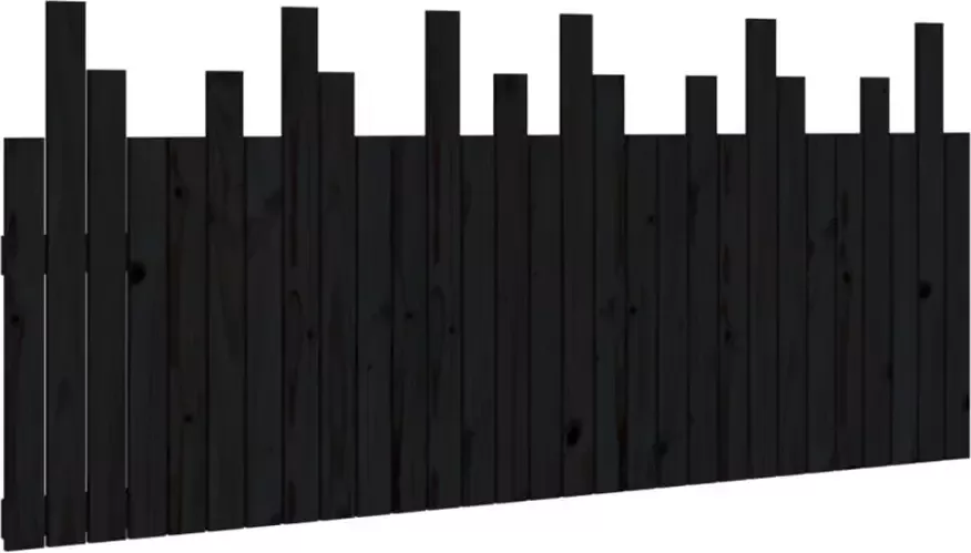 VIDAXL Hoofdbord wandmontage 185x3x80 cm massief grenenhout zwart - Foto 4
