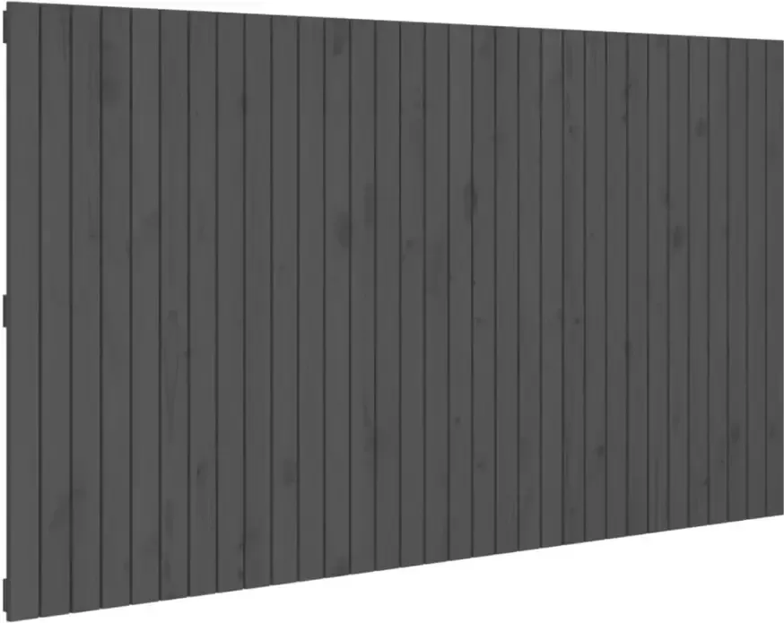 VIDAXL Hoofdbord wandmontage 204x3x110 cm massief grenenhout grijs - Foto 4