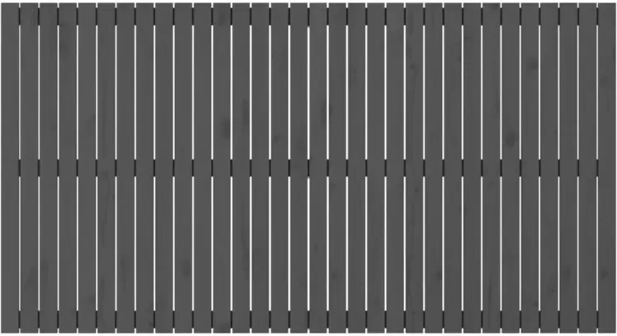 VIDAXL Hoofdbord wandmontage 204x3x110 cm massief grenenhout grijs - Foto 3