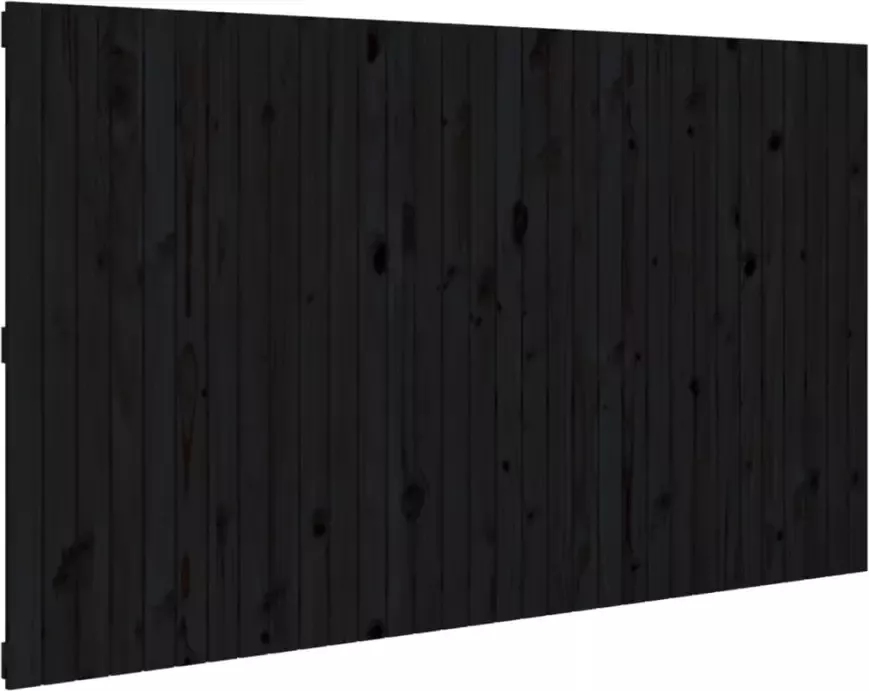VIDAXL Hoofdbord wandmontage 204x3x110 cm massief grenenhout zwart - Foto 4