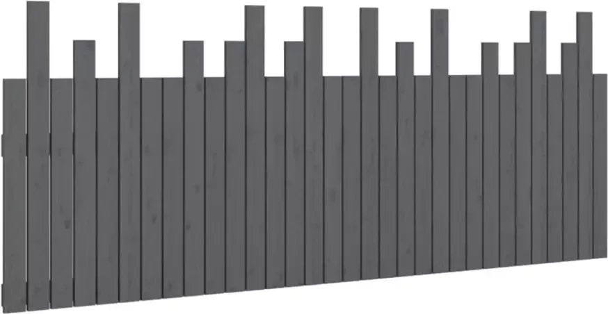 VIDAXL Hoofdbord wandmontage 204x3x80 cm massief grenenhout grijs - Foto 4