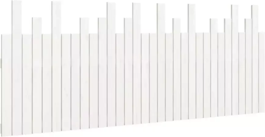 VIDAXL Hoofdbord wandmontage 204x3x80 cm massief grenenhout wit - Foto 4