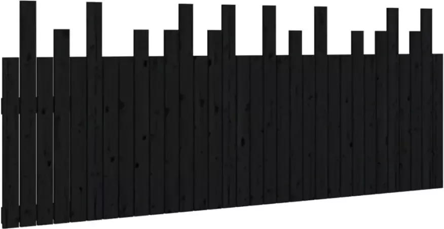 VIDAXL Hoofdbord wandmontage 204x3x80 cm massief grenenhout zwart - Foto 4