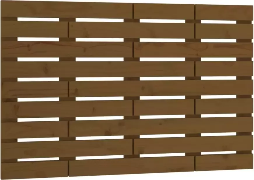 VIDAXL Hoofdbord wandmontage 81x3x63 cm massief grenenhout honingbruin - Foto 4