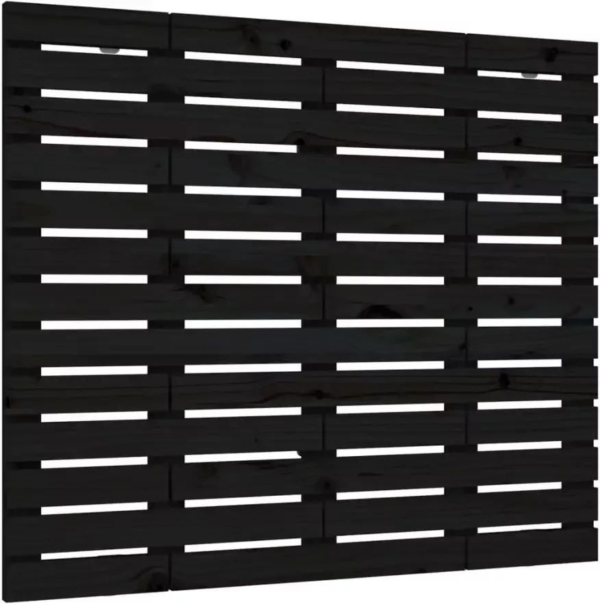 VIDAXL Hoofdbord wandmontage 81x3x91 5 cm massief grenenhout zwart - Foto 4
