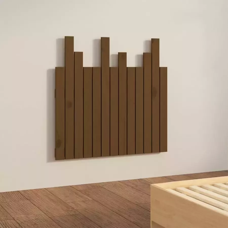 VIDAXL Hoofdbord wandmontage 82 5x3x80 cm grenenhout honingbruin - Foto 3