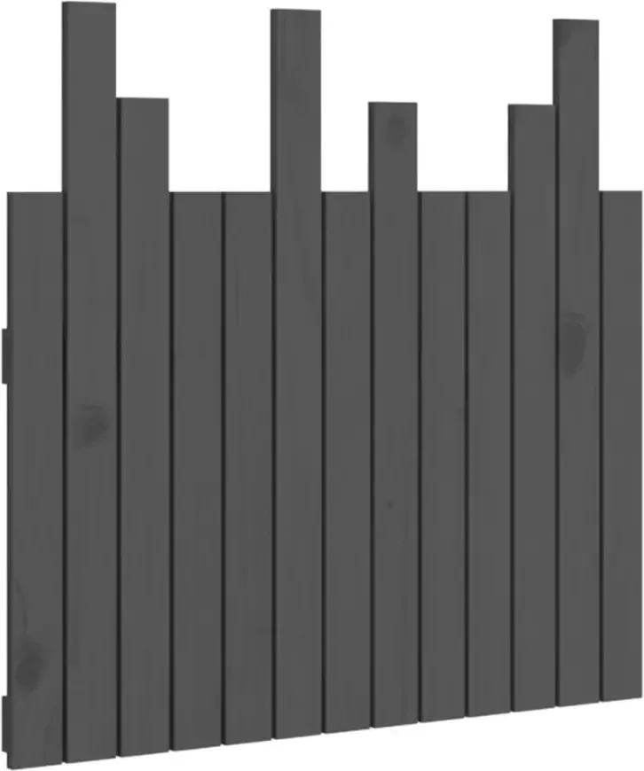 VIDAXL Hoofdbord wandmontage 82 5x3x80 cm massief grenenhout grijs - Foto 4
