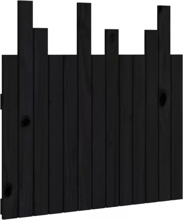 VIDAXL Hoofdbord wandmontage 82 5x3x80 cm massief grenenhout zwart - Foto 4