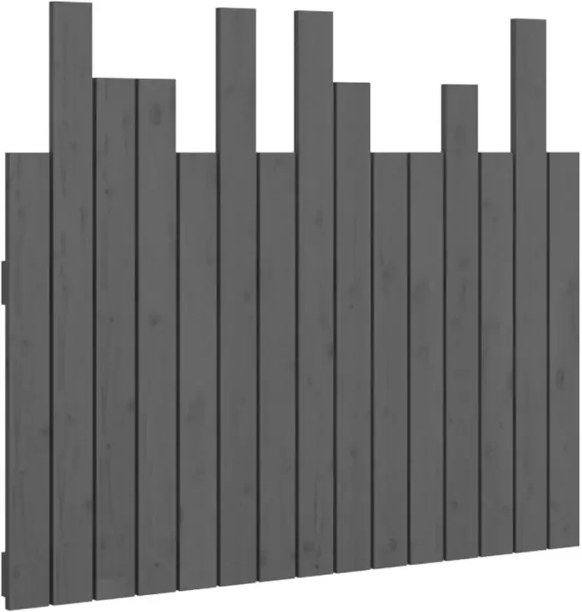 VIDAXL Hoofdbord wandmontage 95 5x3x80 cm massief grenenhout grijs - Foto 4