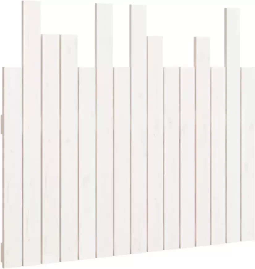 VIDAXL Hoofdbord wandmontage 95 5x3x80 cm massief grenenhout wit - Foto 4
