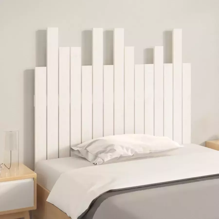 VIDAXL Hoofdbord wandmontage 95 5x3x80 cm massief grenenhout wit - Foto 2