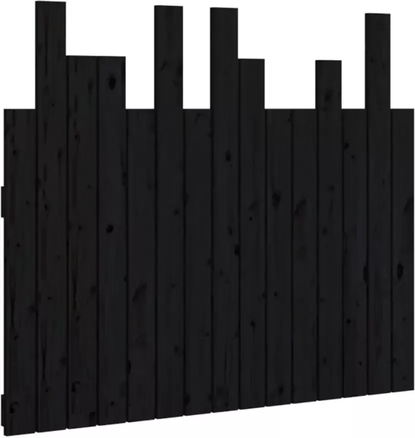 VIDAXL Hoofdbord wandmontage 95 5x3x80 cm massief grenenhout zwart - Foto 4