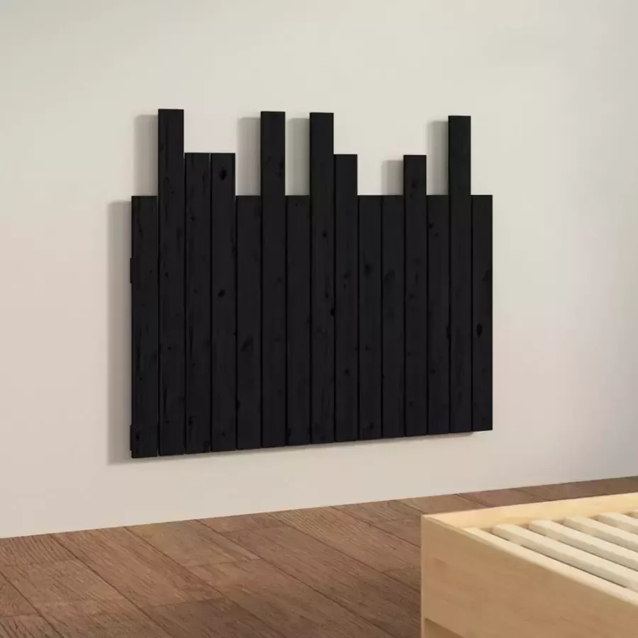 VIDAXL Hoofdbord wandmontage 95 5x3x80 cm massief grenenhout zwart - Foto 3
