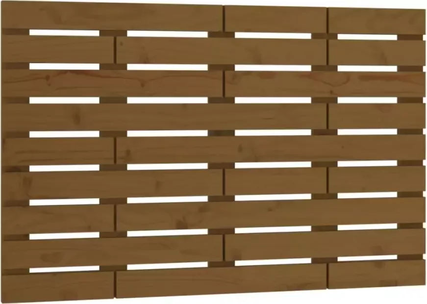 VIDAXL Hoofdbord wandmontage 96x3x63 cm massief grenenhout honingbruin - Foto 4