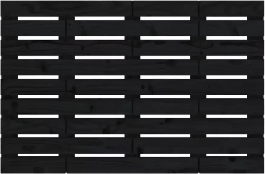 VIDAXL Hoofdbord wandmontage 96x3x63 cm massief grenenhout zwart - Foto 3