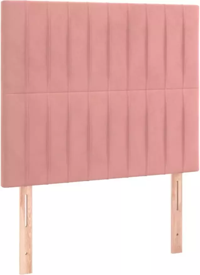 VIDAXL Hoofdborden 2 st 100x5x78 88 cm fluweel roze - Foto 10