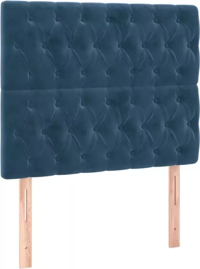 VIDAXL Hoofdborden 2 st 100x7x78 88 cm fluweel donkerblauw - Foto 8