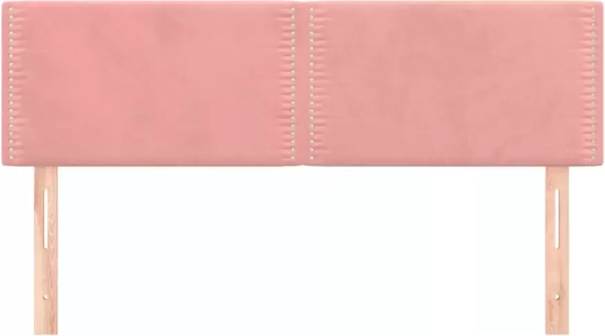 VIDAXL Hoofdborden 2 st 72x5x78 88 cm fluweel roze - Foto 3