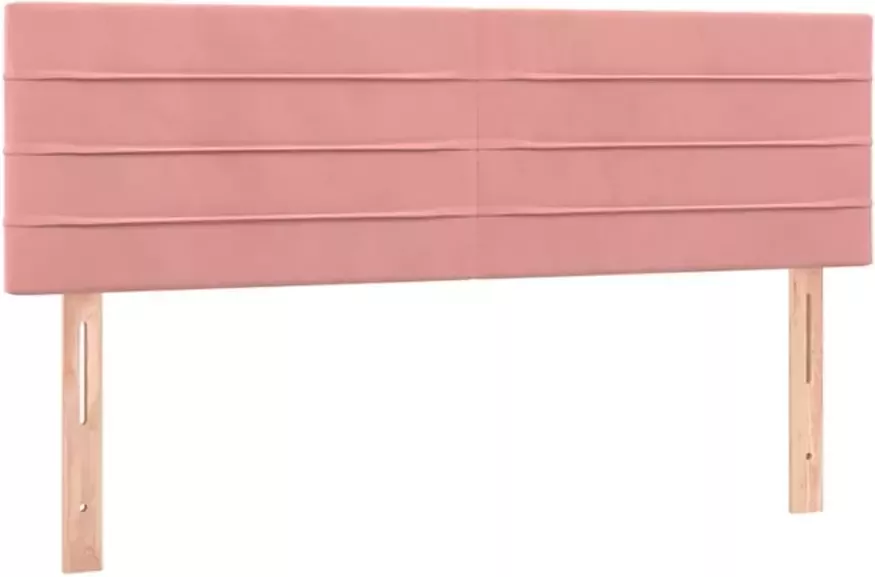 VIDAXL Hoofdborden 2 st 72x5x78 88 cm fluweel roze - Foto 6