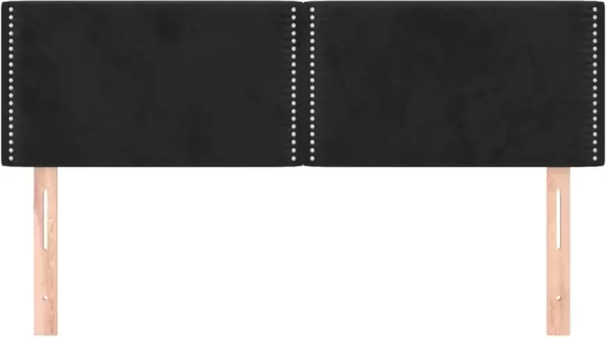 VIDAXL Hoofdborden 2 st 72x5x78 88 cm fluweel zwart