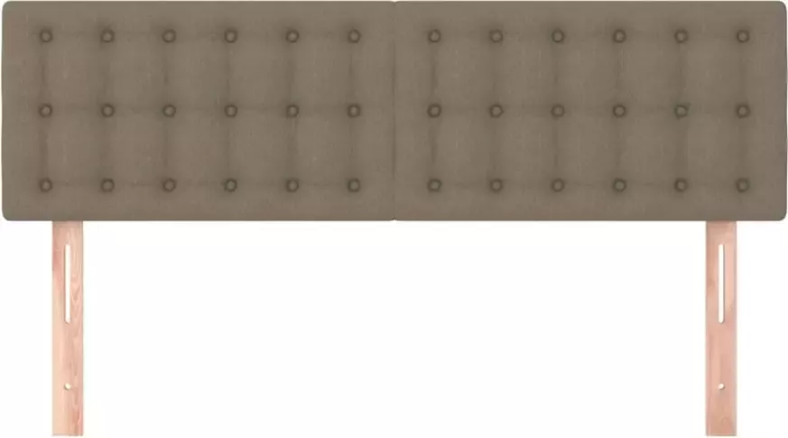 VIDAXL Hoofdborden 2 st 72x5x78 88 cm stof taupe - Foto 3