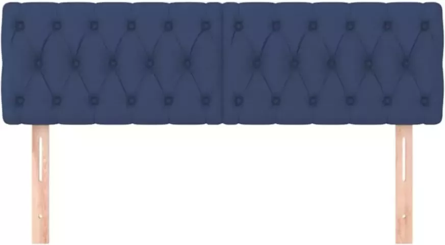 VIDAXL Hoofdborden 2 st 72x7x78 88 cm stof blauw - Foto 3