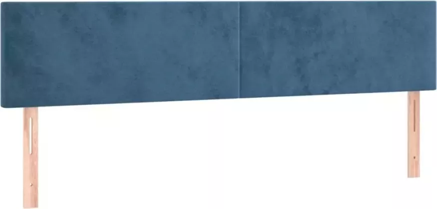 VIDAXL Hoofdborden 2 st 80x5x78 88 cm fluweel donkerblauw - Foto 6