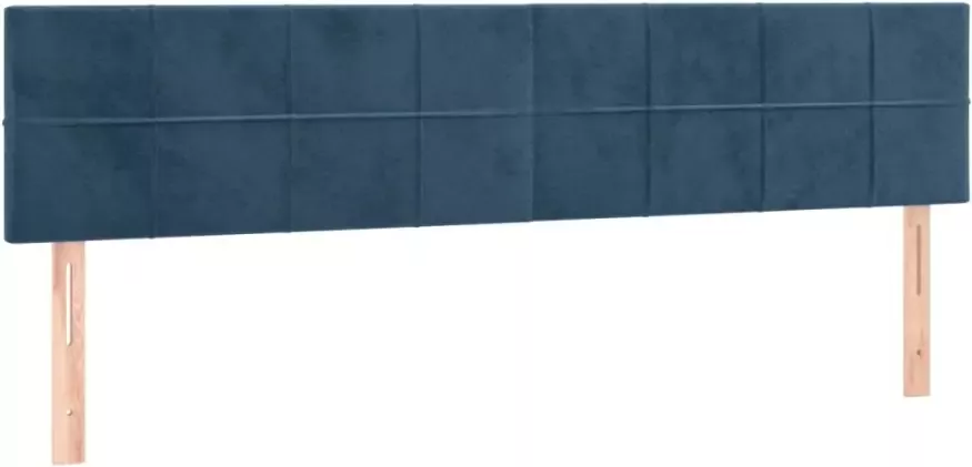 VIDAXL Hoofdborden 2 st 80x5x78 88 cm fluweel donkerblauw - Foto 2