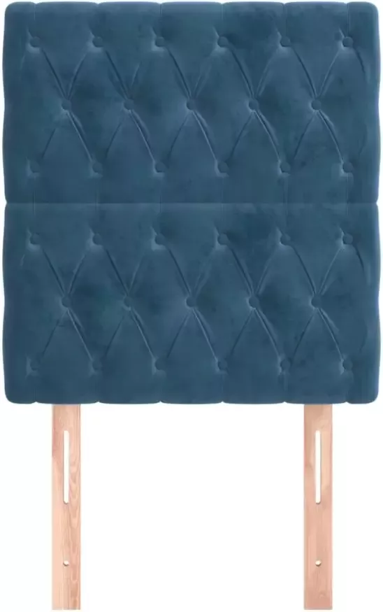 VidaXL Hoofdborden 2 st 80x7x78 88 cm fluweel donkerblauw - Foto 7