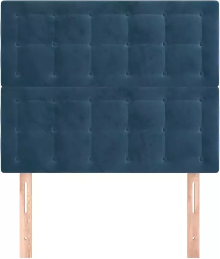 VIDAXL Hoofdborden 2 st 90x5x78 88 cm fluweel donkerblauw - Foto 10