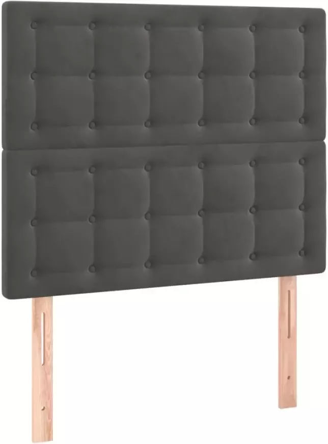 VIDAXL Hoofdborden 2 st 90x5x78 88 cm fluweel donkergrijs - Foto 9