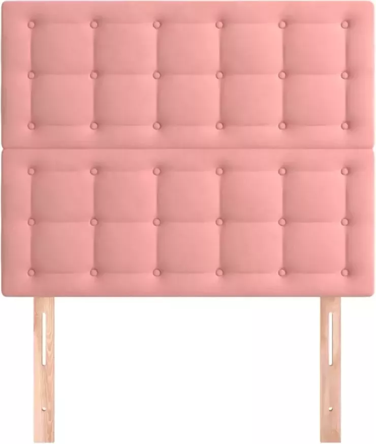 VIDAXL Hoofdborden 2 st 90x5x78 88 cm fluweel roze - Foto 6