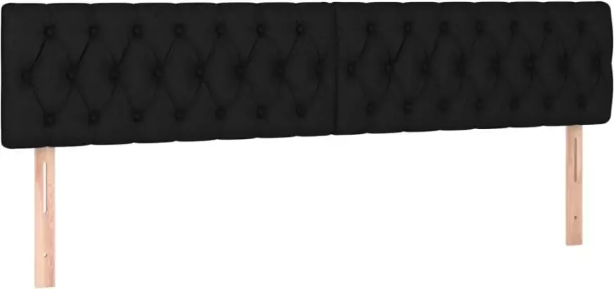 VIDAXL Hoofdborden 2 st 90x7x78 88 cm stof zwart - Foto 3