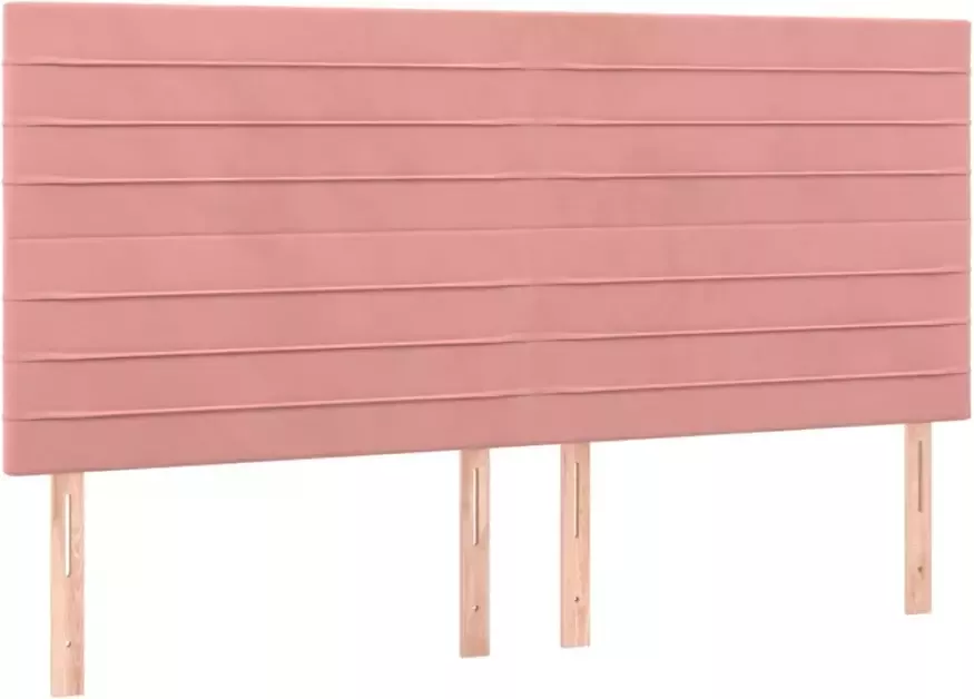 VIDAXL Hoofdborden 4 st 100x5x78 88 cm fluweel roze - Foto 6