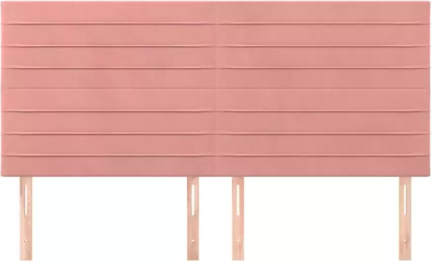 VIDAXL Hoofdborden 4 st 100x5x78 88 cm fluweel roze - Foto 8