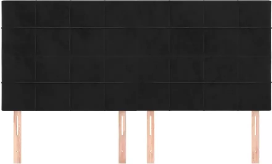 VIDAXL Hoofdborden 4 st 100x5x78 88 cm fluweel zwart - Foto 8