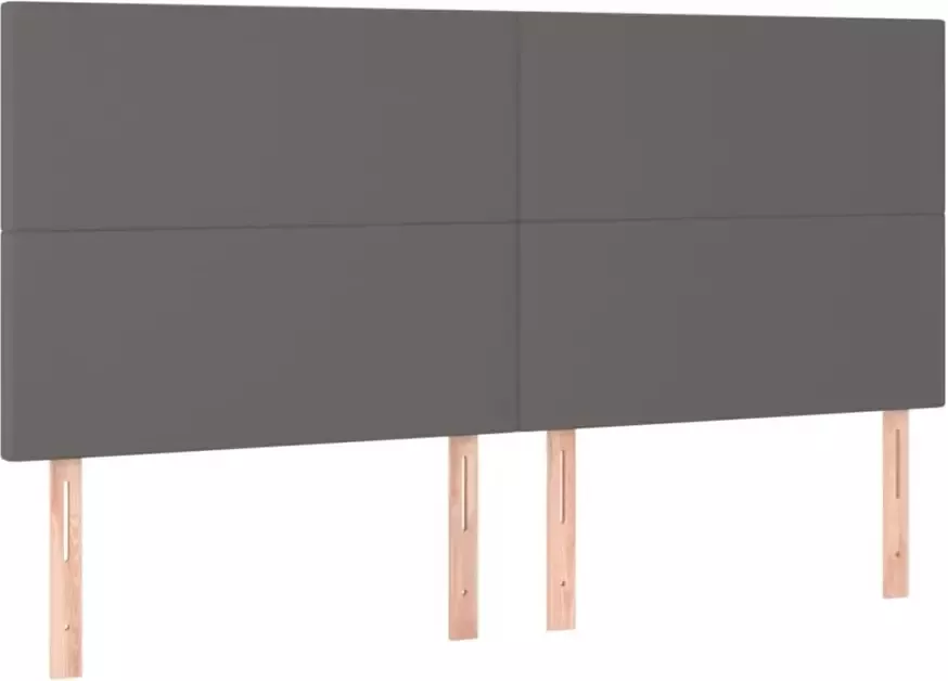 VIDAXL Hoofdborden 4 st 100x5x78 88 cm kunstleer grijs - Foto 4