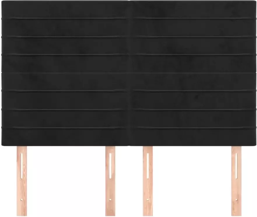 VIDAXL Hoofdborden 4 st 72x5x78 88 cm fluweel zwart - Foto 6